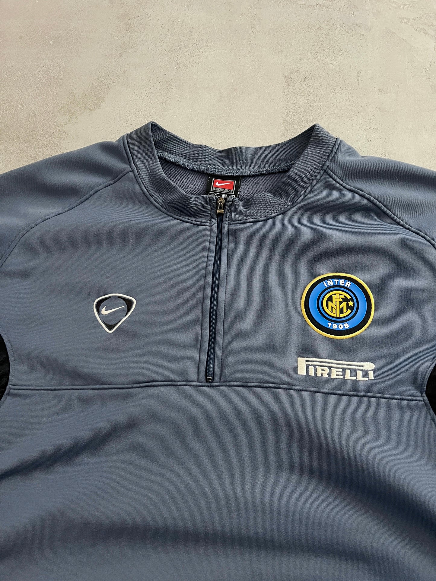 GREY/BLUE INTER MILAN NIKE HALFZIP - 2000S - L