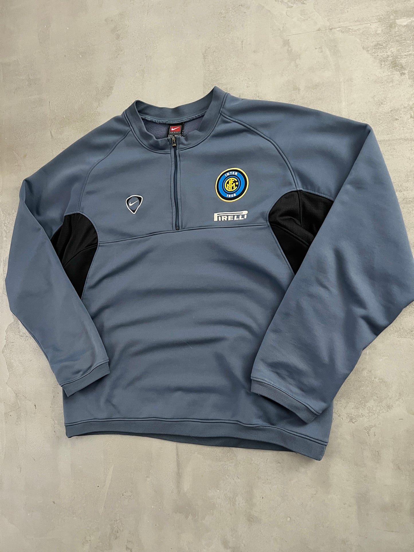 GREY/BLUE INTER MILAN NIKE HALFZIP - 2000S - L