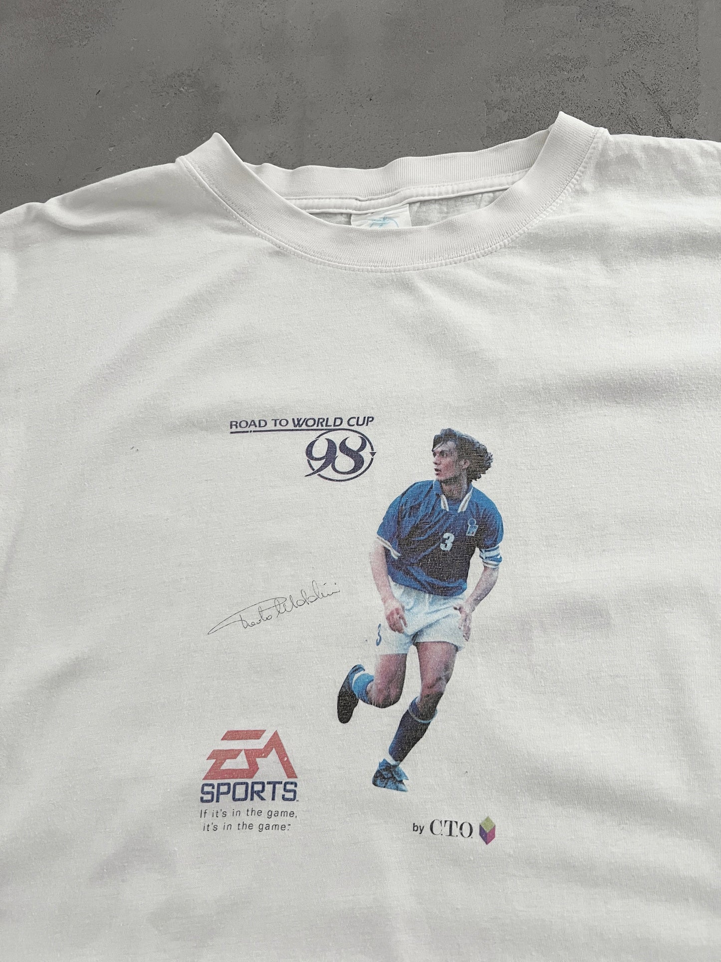 WHITE PAOLO MALDINI EA SPORTS TEE - 1990S - L/XL