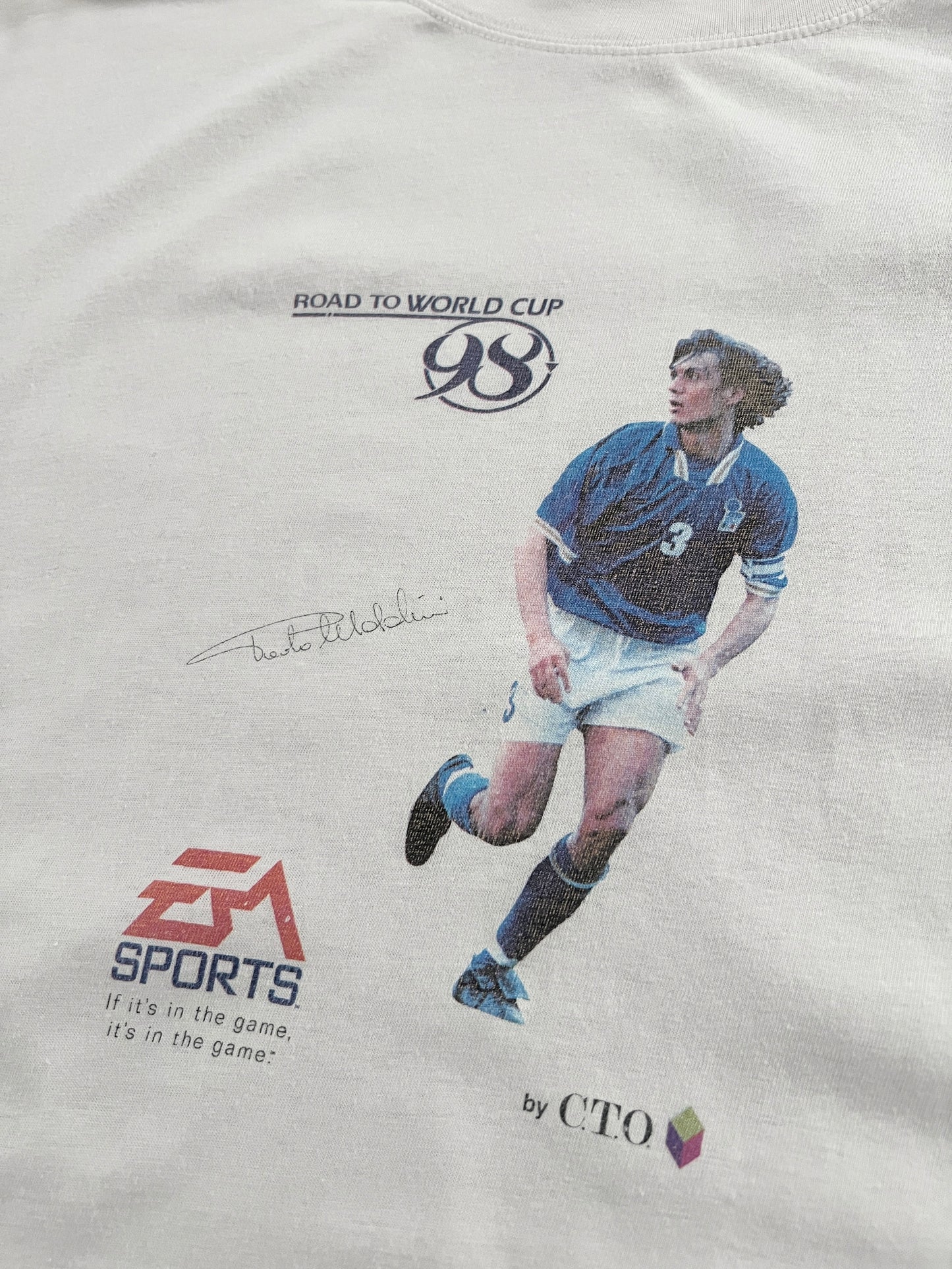 WHITE PAOLO MALDINI EA SPORTS TEE - 1990S - L/XL