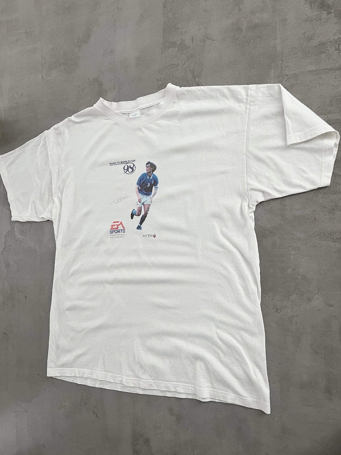 WHITE PAOLO MALDINI EA SPORTS TEE - 1990S - L/XL
