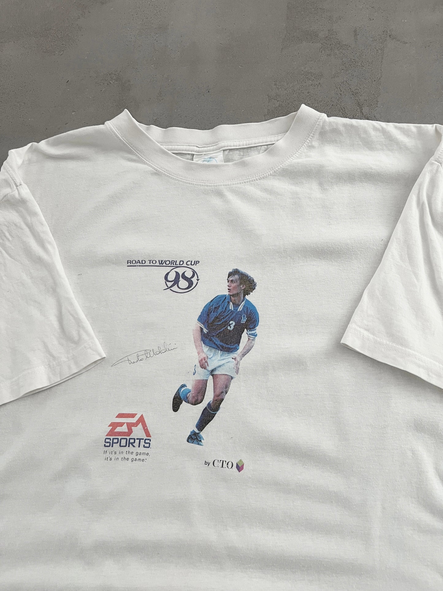 WHITE PAOLO MALDINI EA SPORTS TEE - 1990S - L/XL