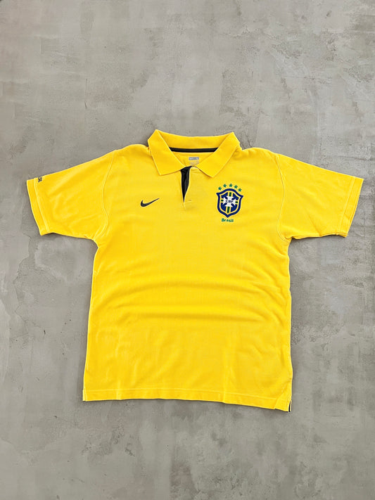 YELLOW BRAZIL NIKE POLO - 2000S - L