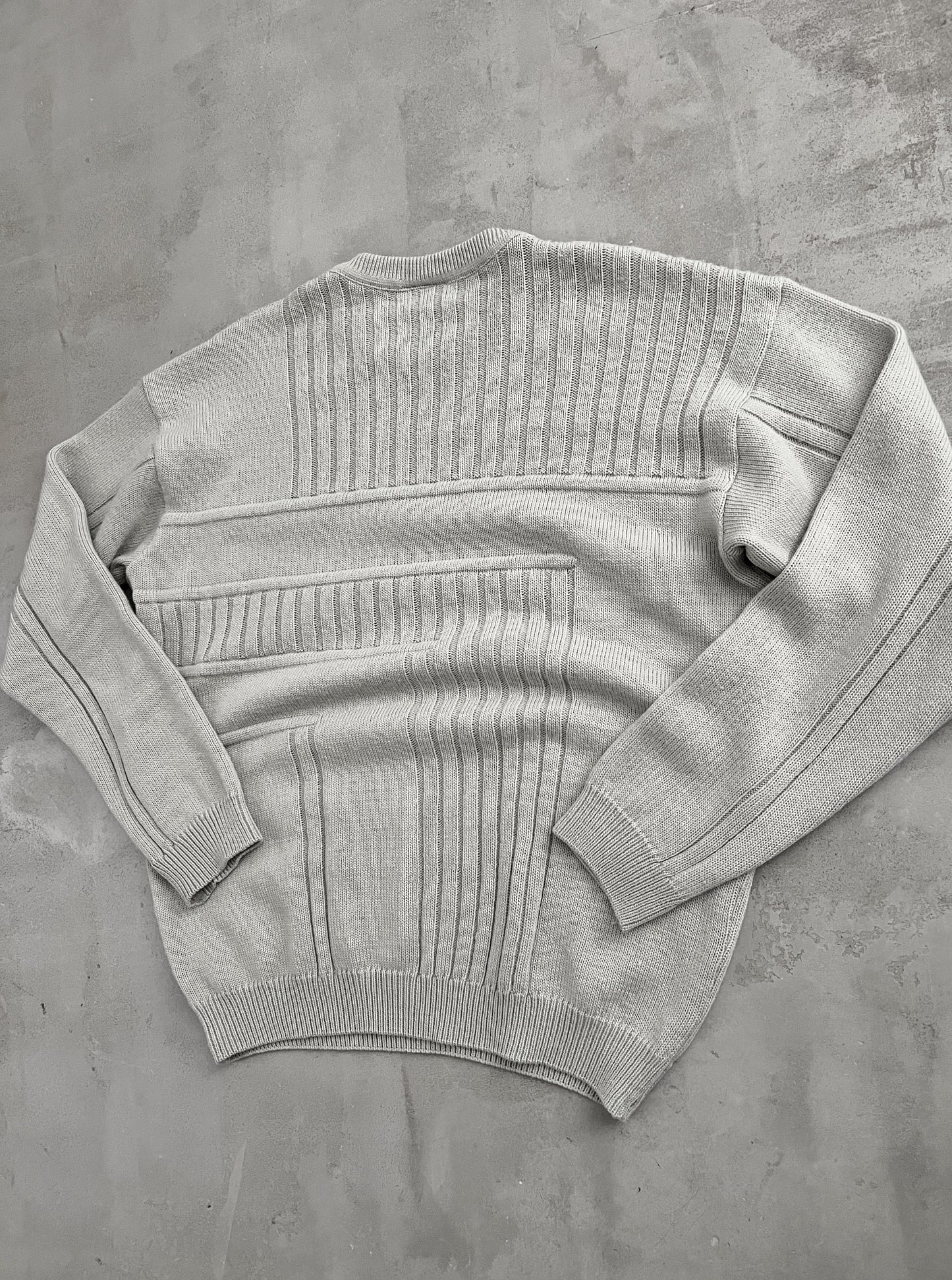 BEIGE LACOSTE KNIT SWEATER - 2000S - M