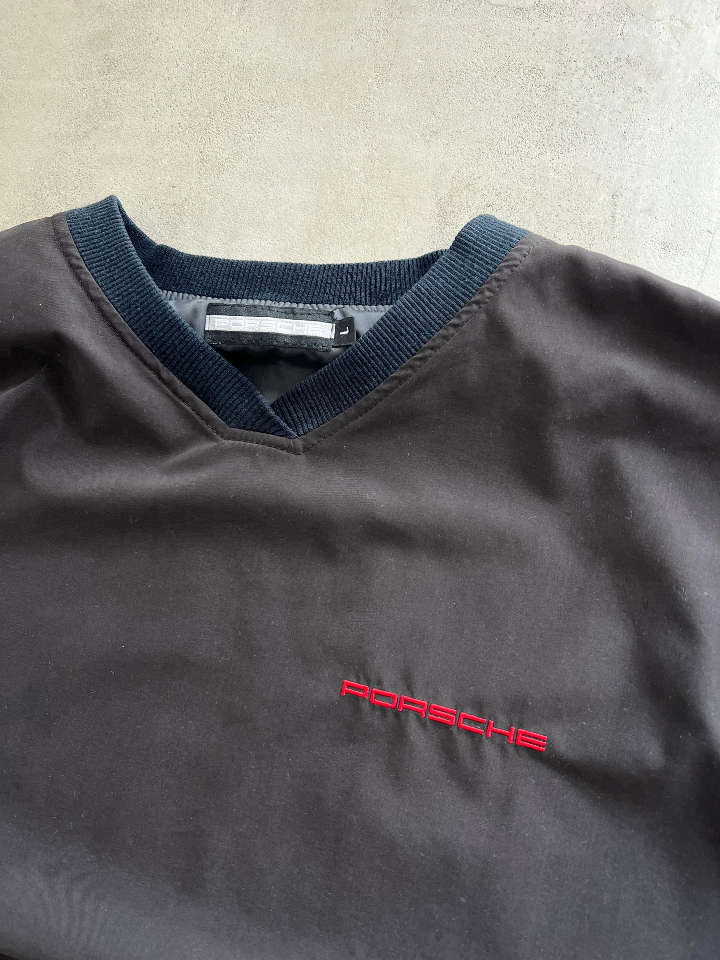 BLACK PORSCHE SWEATER - 1990S - L/XL