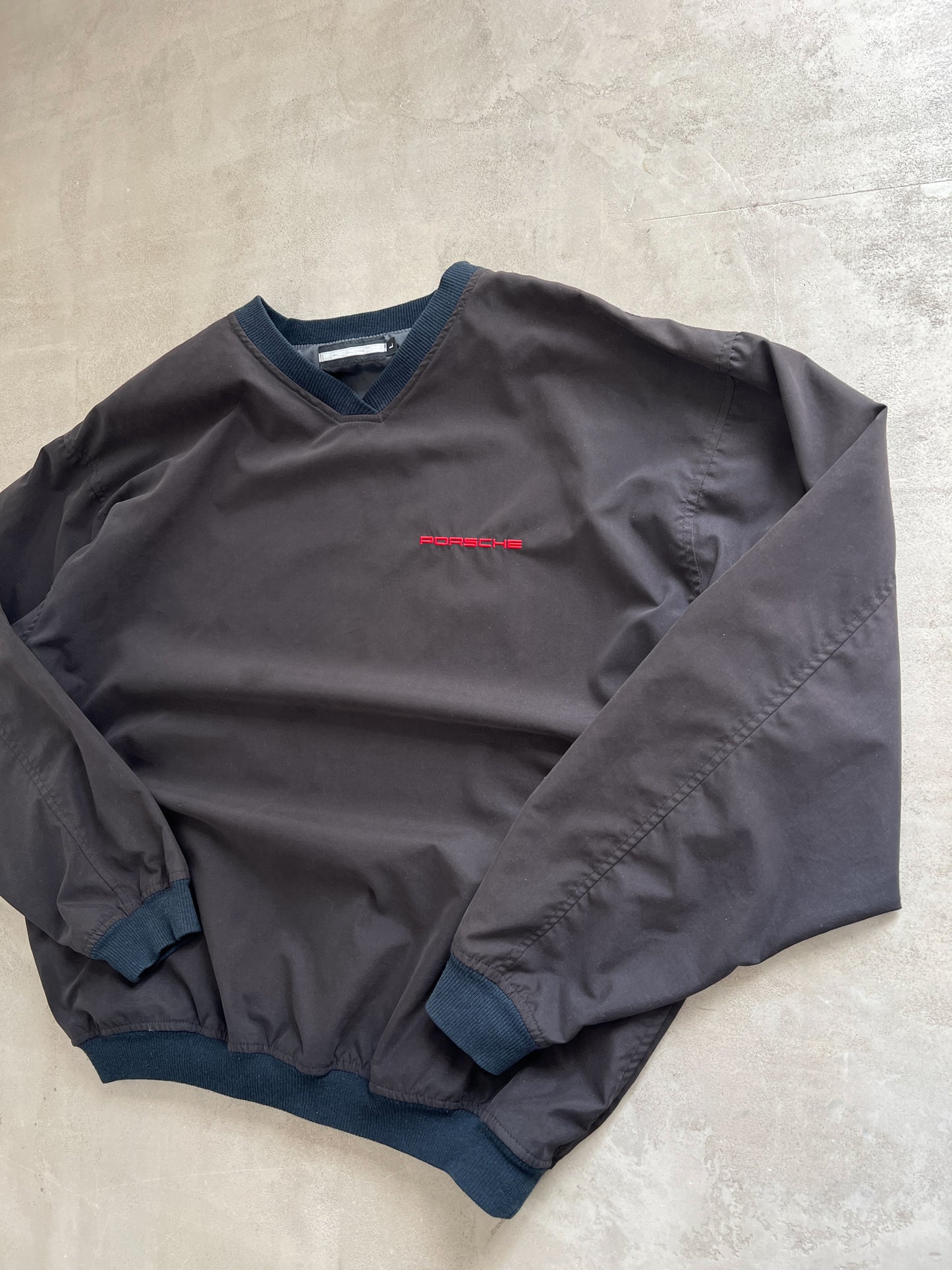 BLACK PORSCHE SWEATER - 1990S - L/XL