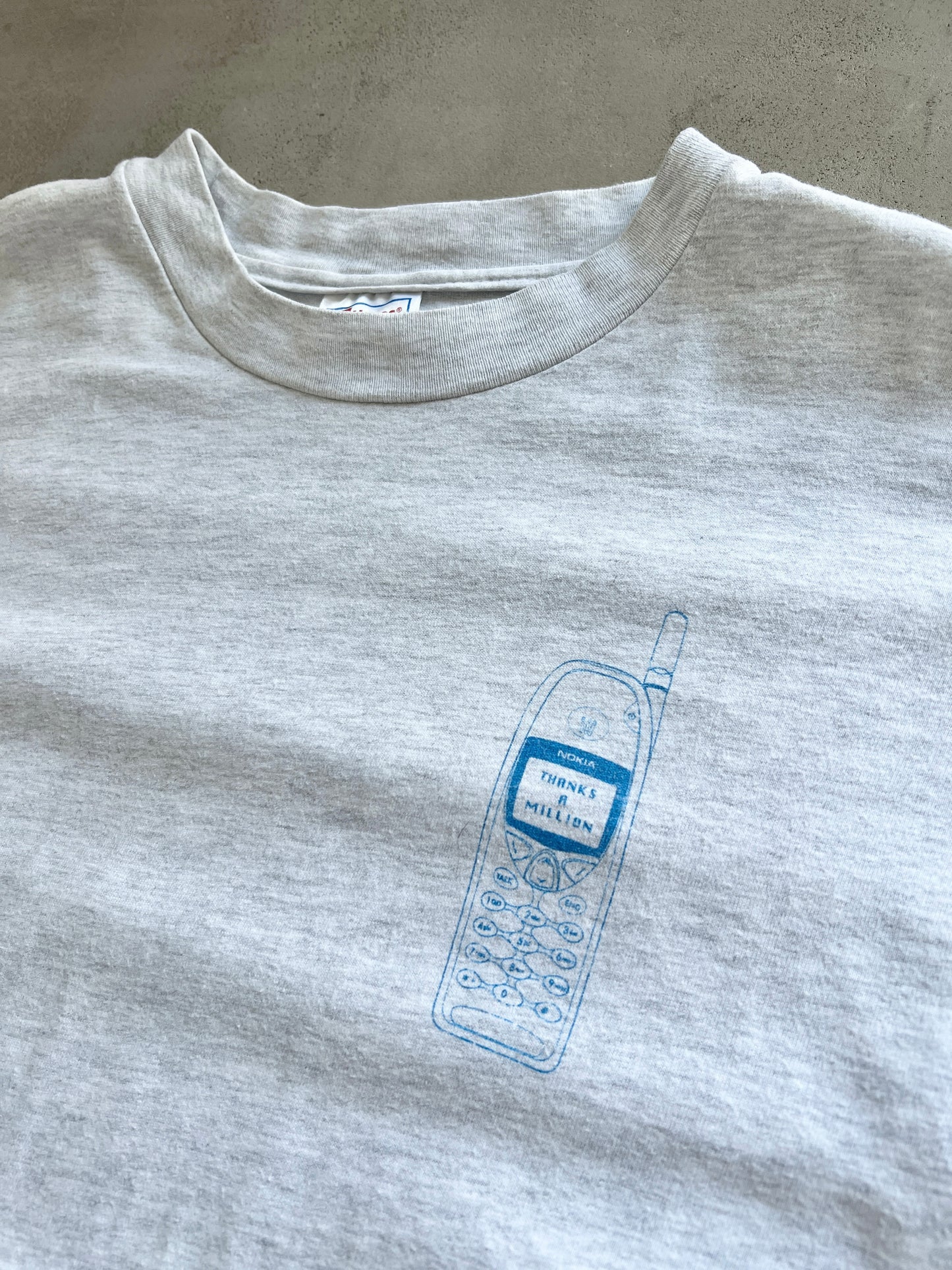 GREY NOKIA PROMO TEE - 1990S - L