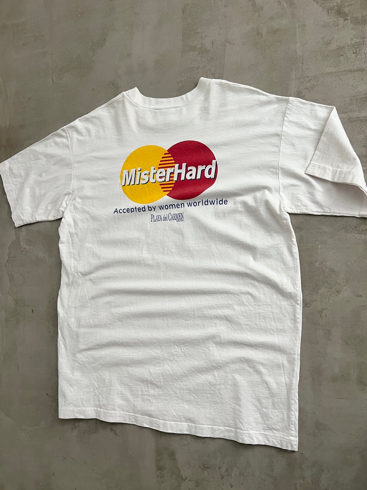 WHITE MASTERCARD PARODY TEE - 2000S - XL