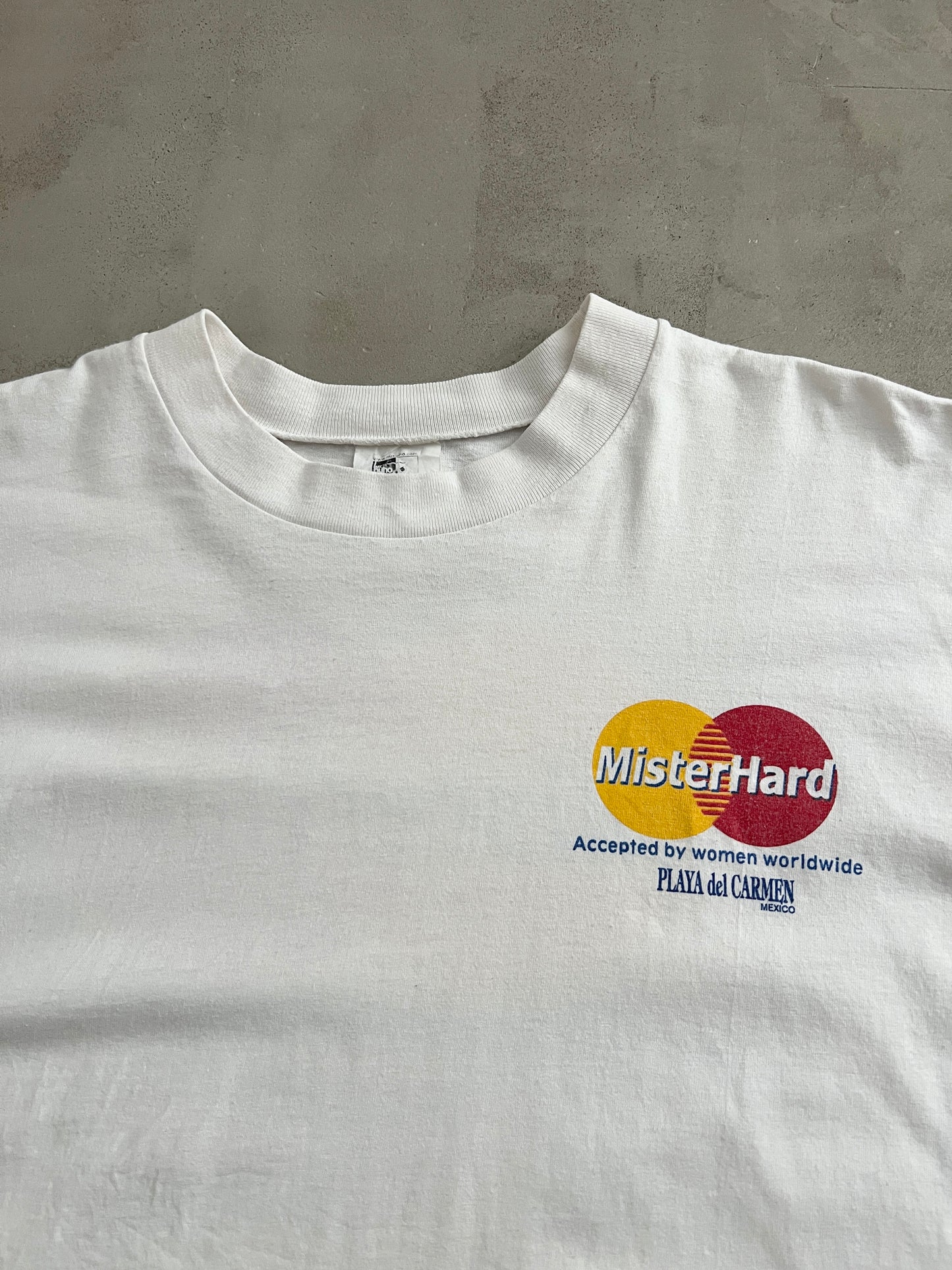 WHITE MASTERCARD PARODY TEE - 2000S - XL