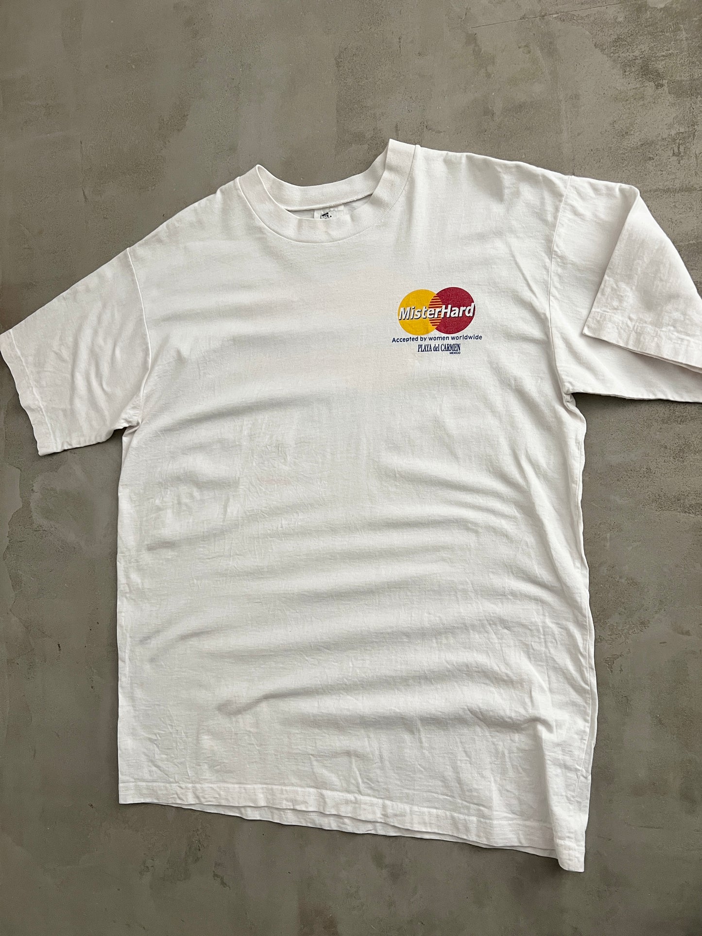 WHITE MASTERCARD PARODY TEE - 2000S - XL