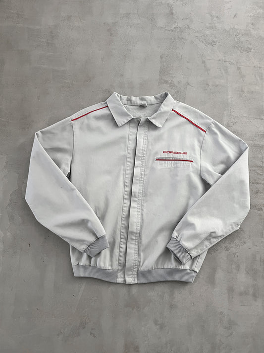 GREY PORSCHE JACKET - 1990S - M