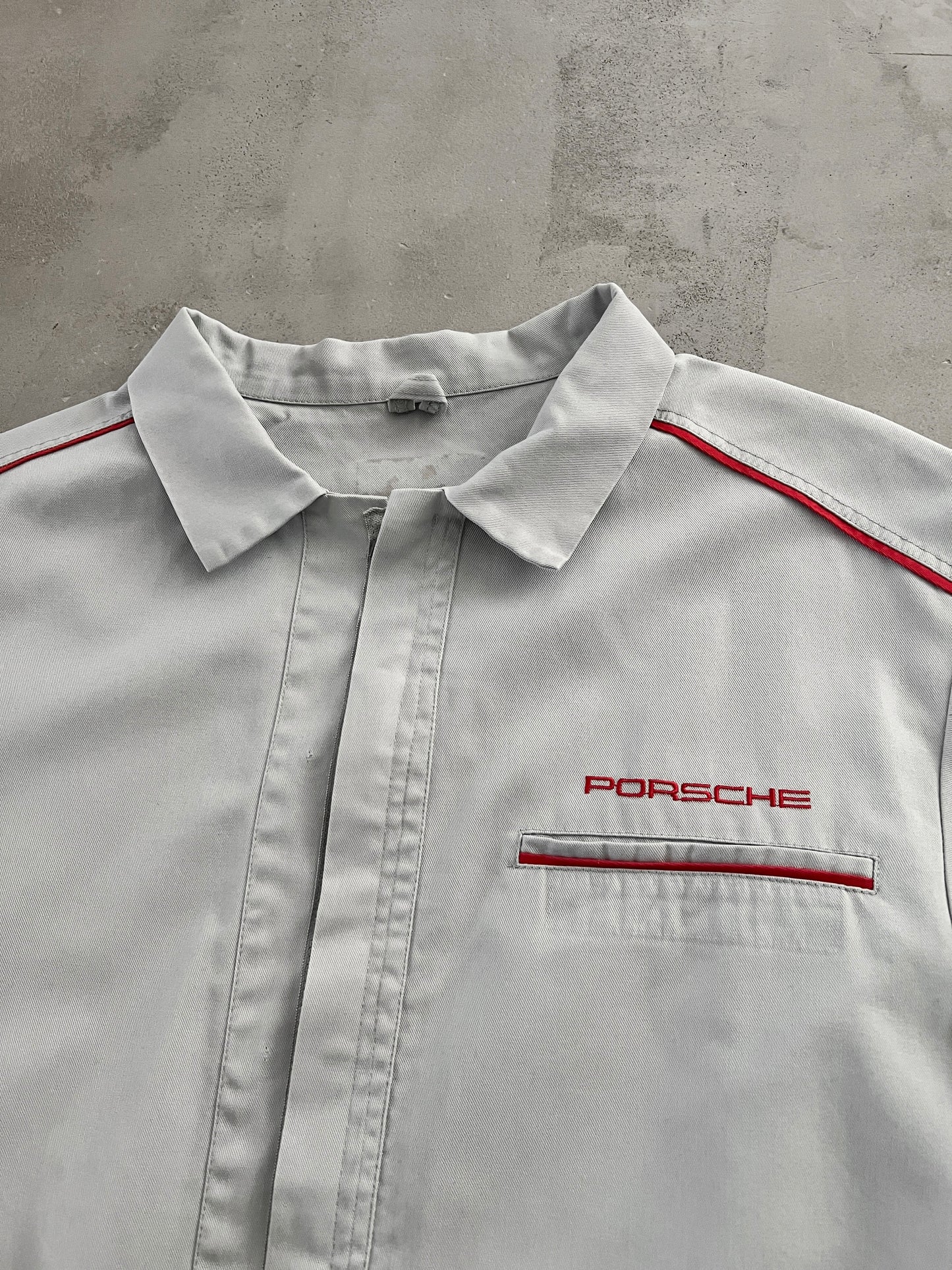 GREY PORSCHE JACKET - 1990S - M