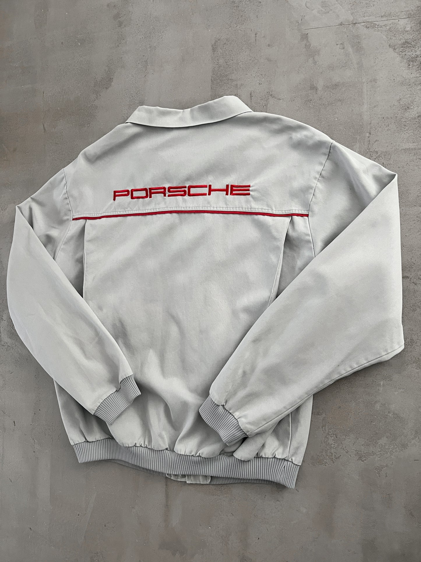 GREY PORSCHE JACKET - 1990S - M