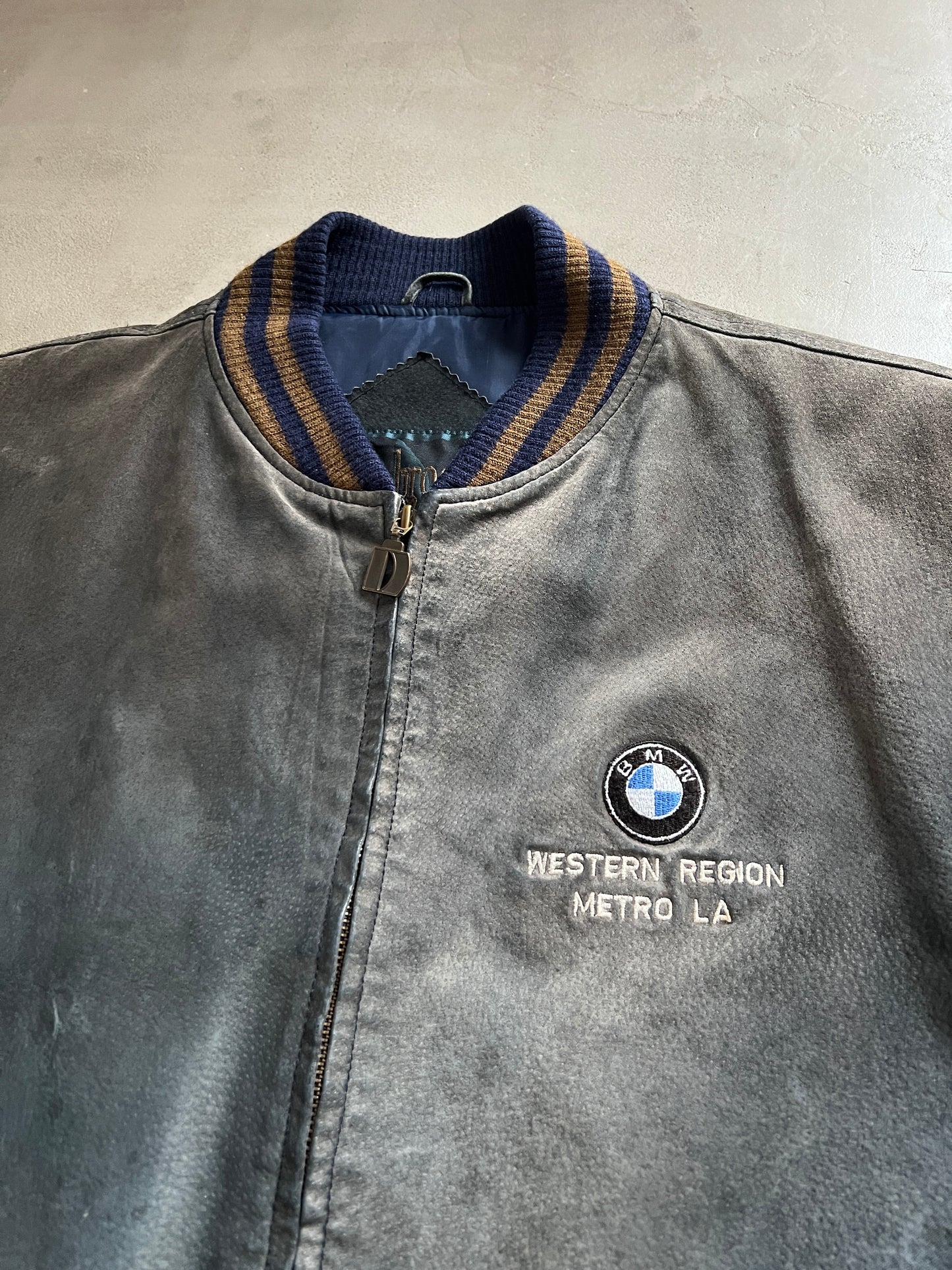 GREY/MOCHA BMW LA JACKET - 1990S - L/M