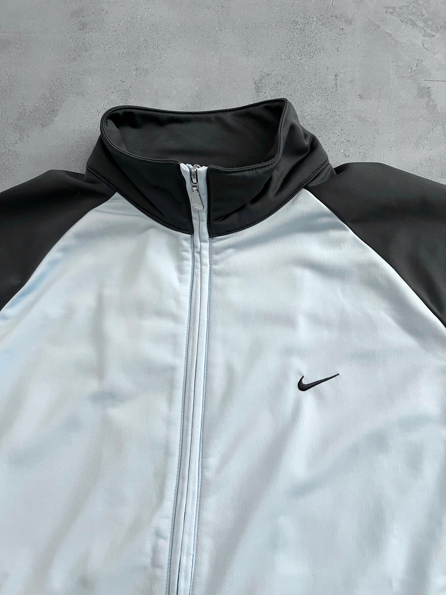 BABY BLUE NIKE TRACK JACKET - 2000S - L