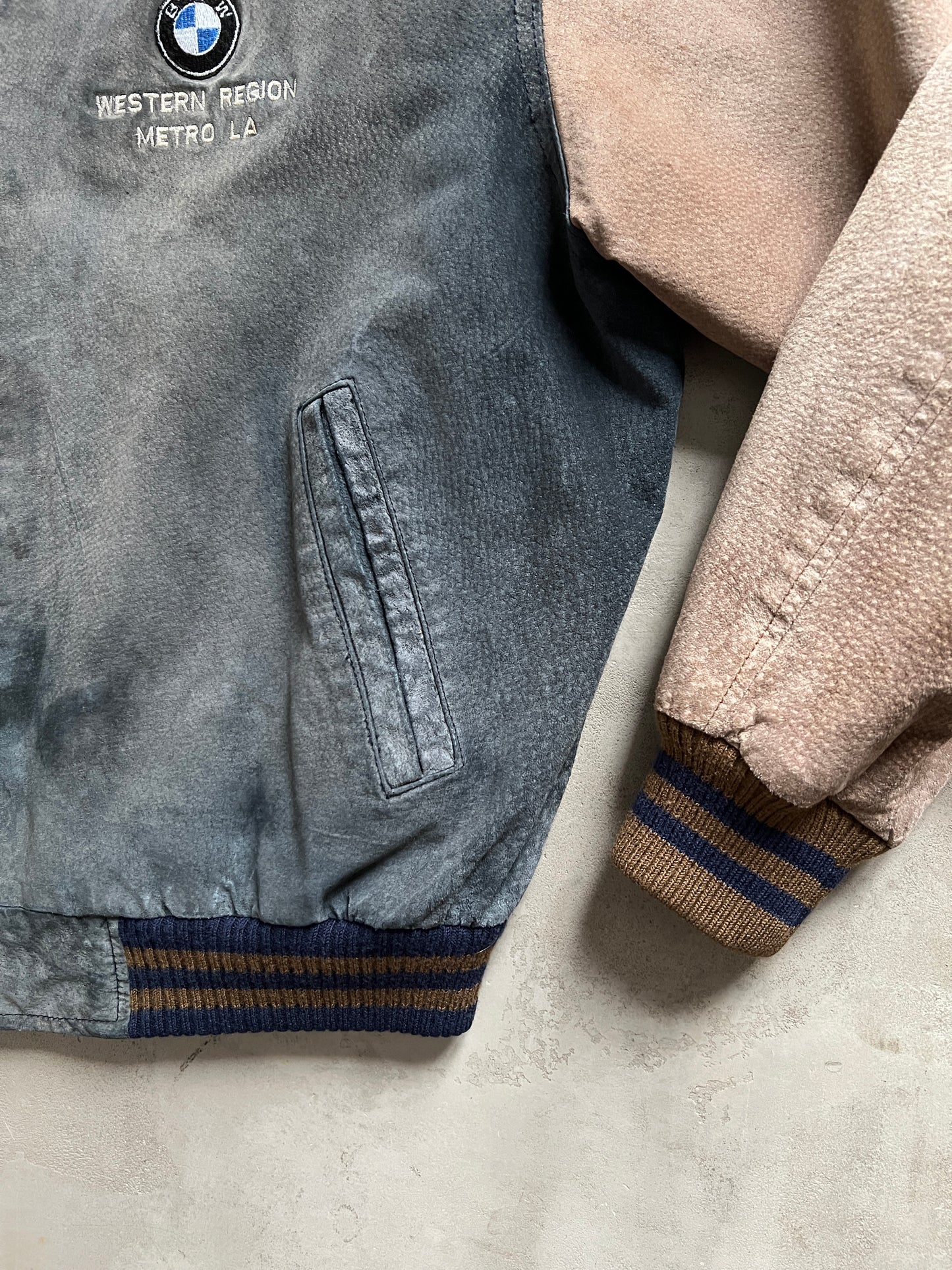 GREY/MOCHA BMW LA JACKET - 1990S - L/M