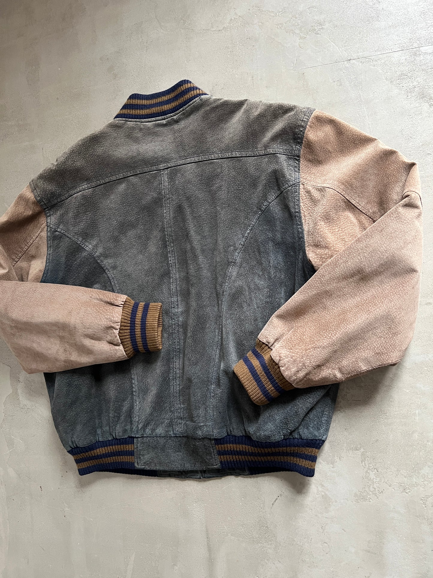 GREY/MOCHA BMW LA JACKET - 1990S - L/M