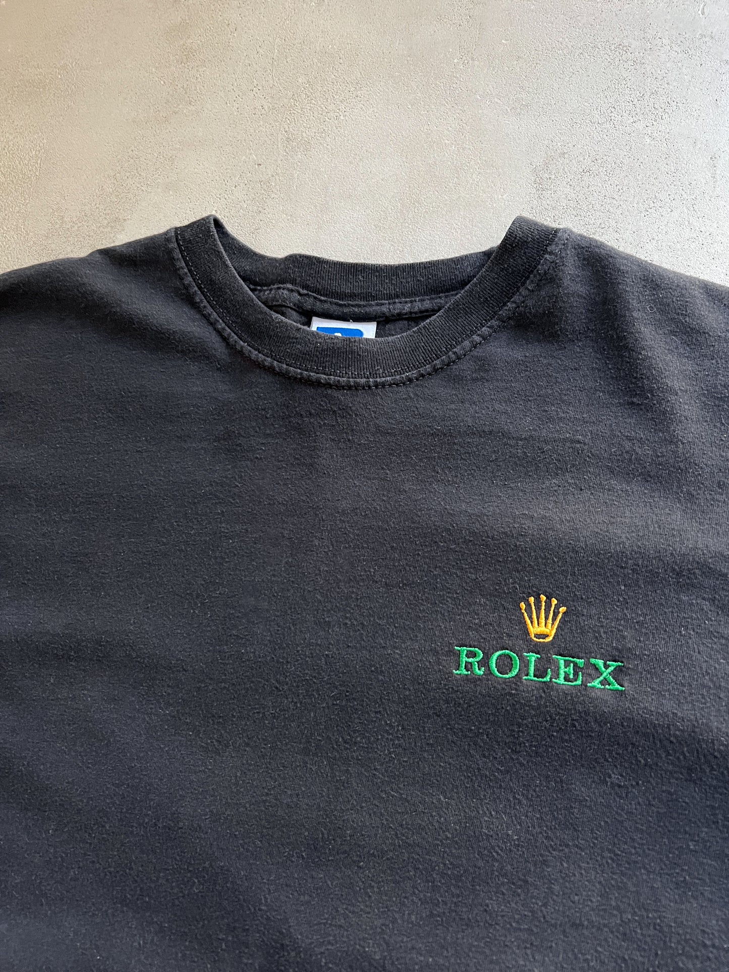 BLACK ROLEX TEE - 1990S - L/M