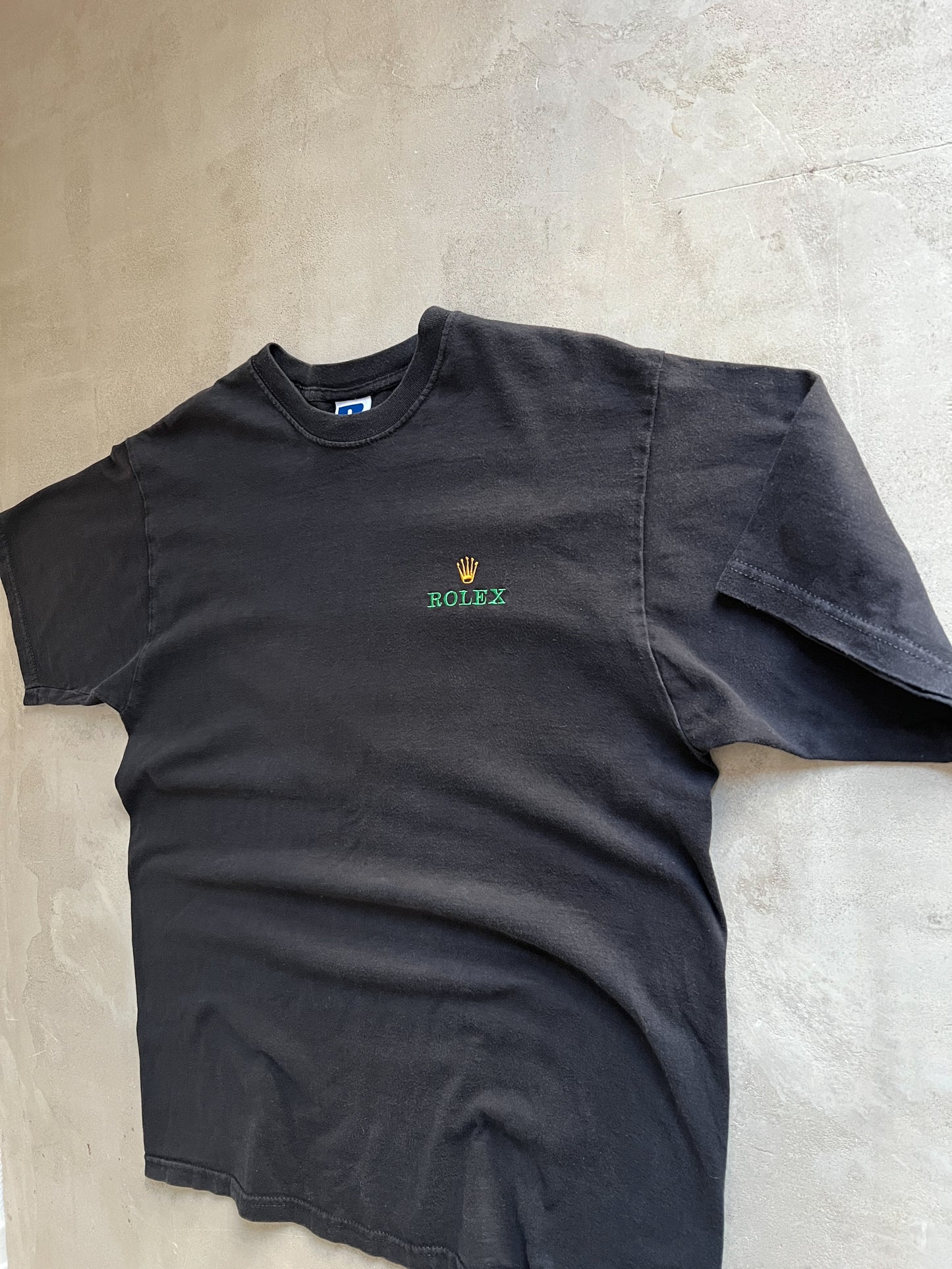 BLACK ROLEX TEE - 1990S - L/M