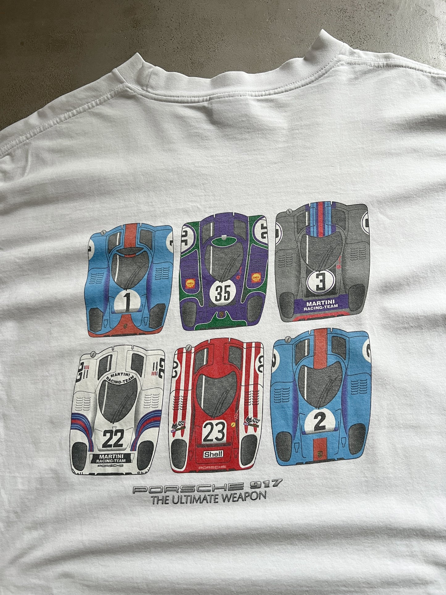 WHITE PORSCHE TEE - 1990S - L