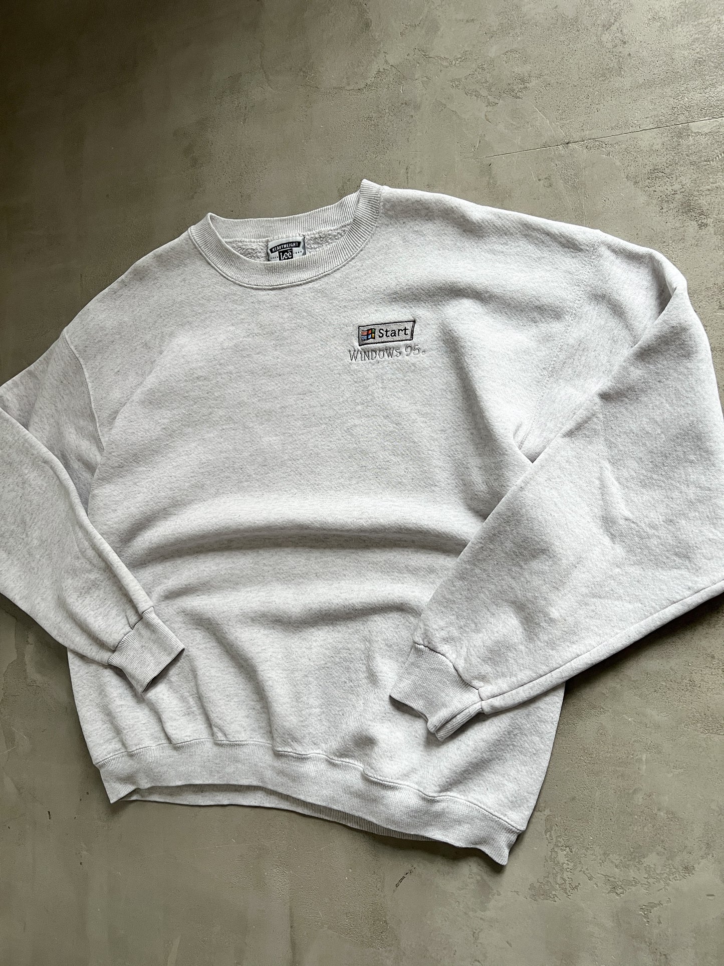 GREY WINDOWS 95 PROMO SWEATER - 1990S - L
