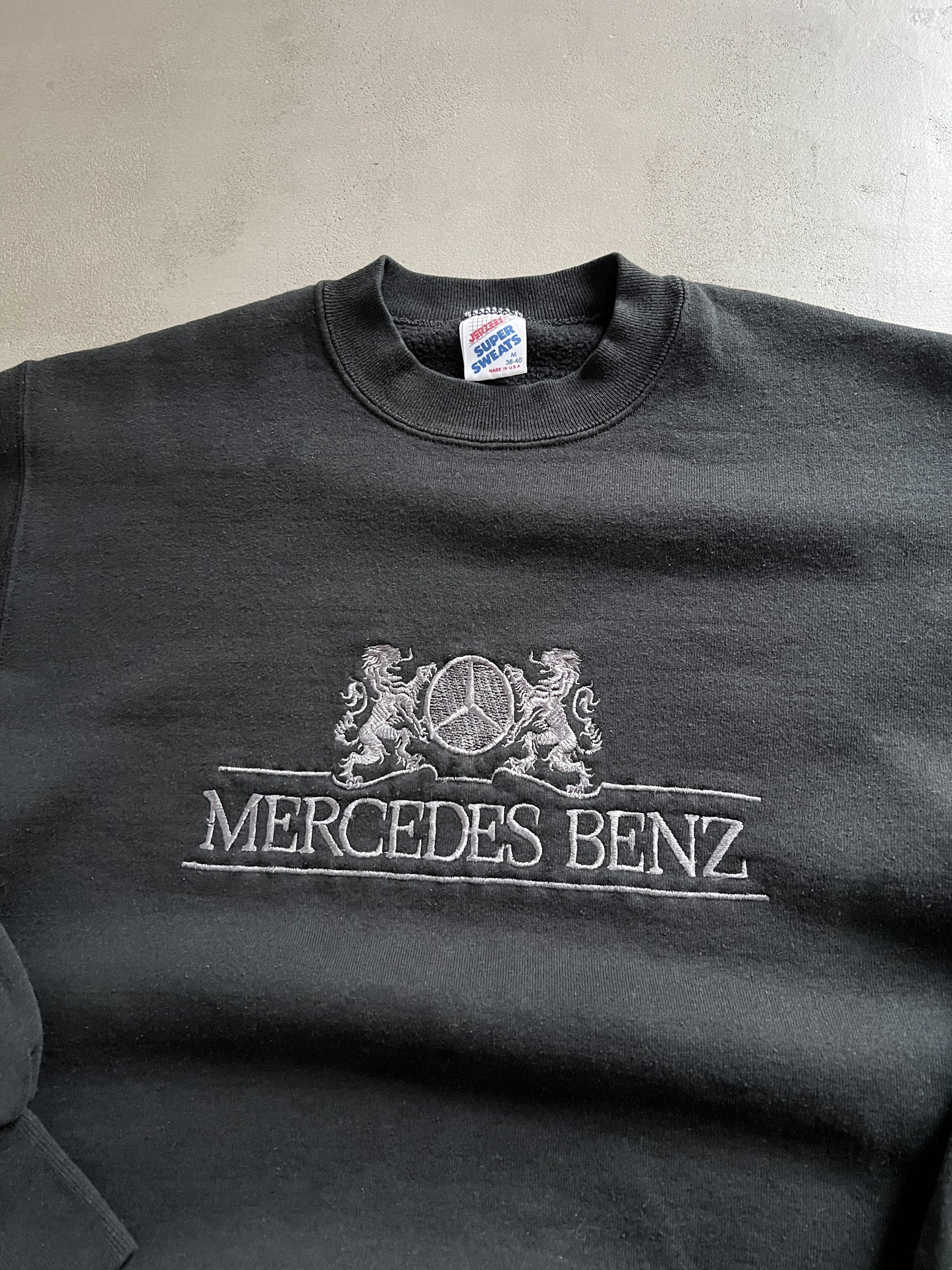 BLACK MERCEDES BENZ SWEATER - 1990S - S