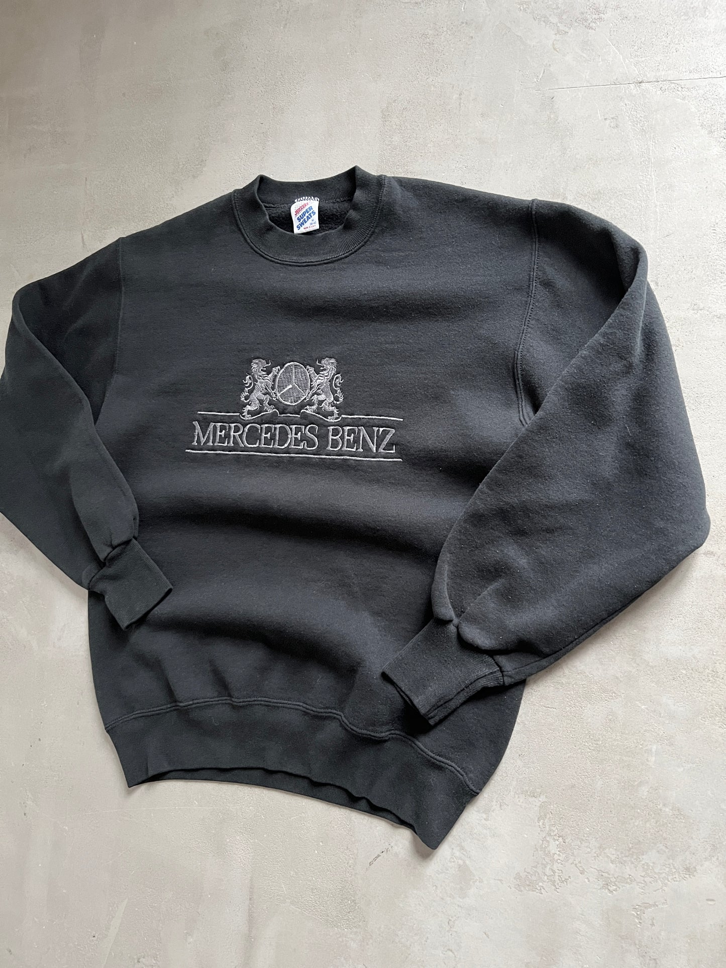 BLACK MERCEDES BENZ SWEATER - 1990S - S