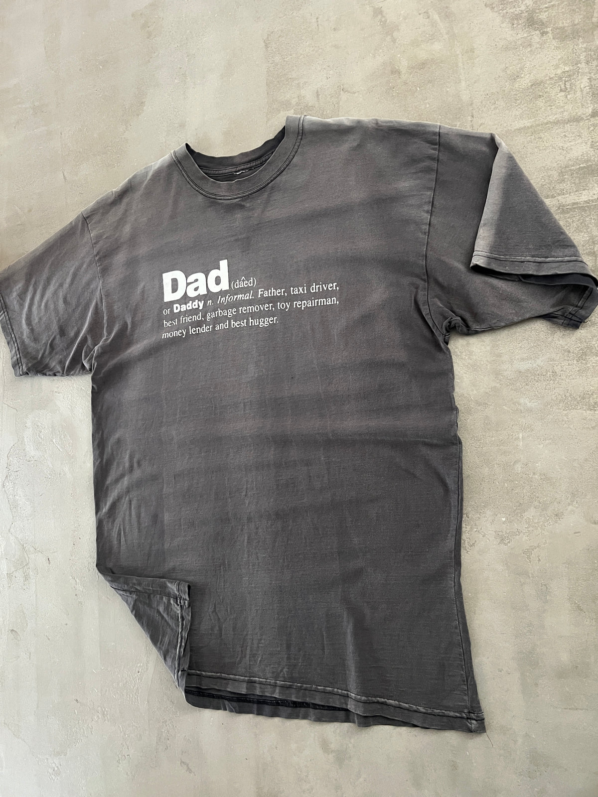 FADED GREY DAD TEE - 1990S - XL