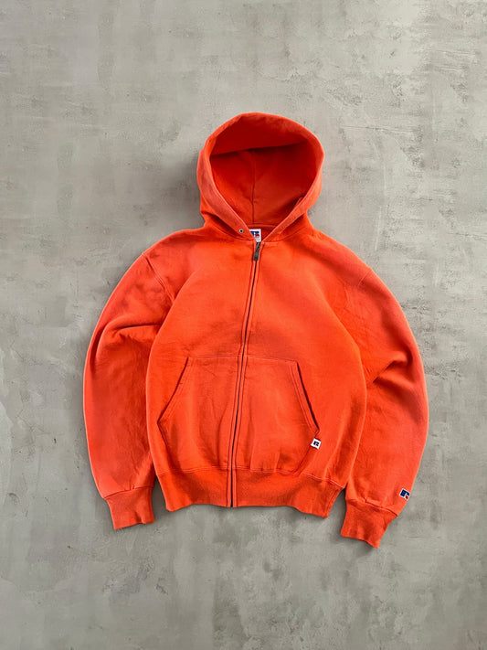 ORANGE RUSSELL ZIP HOODIE - 1990S - S