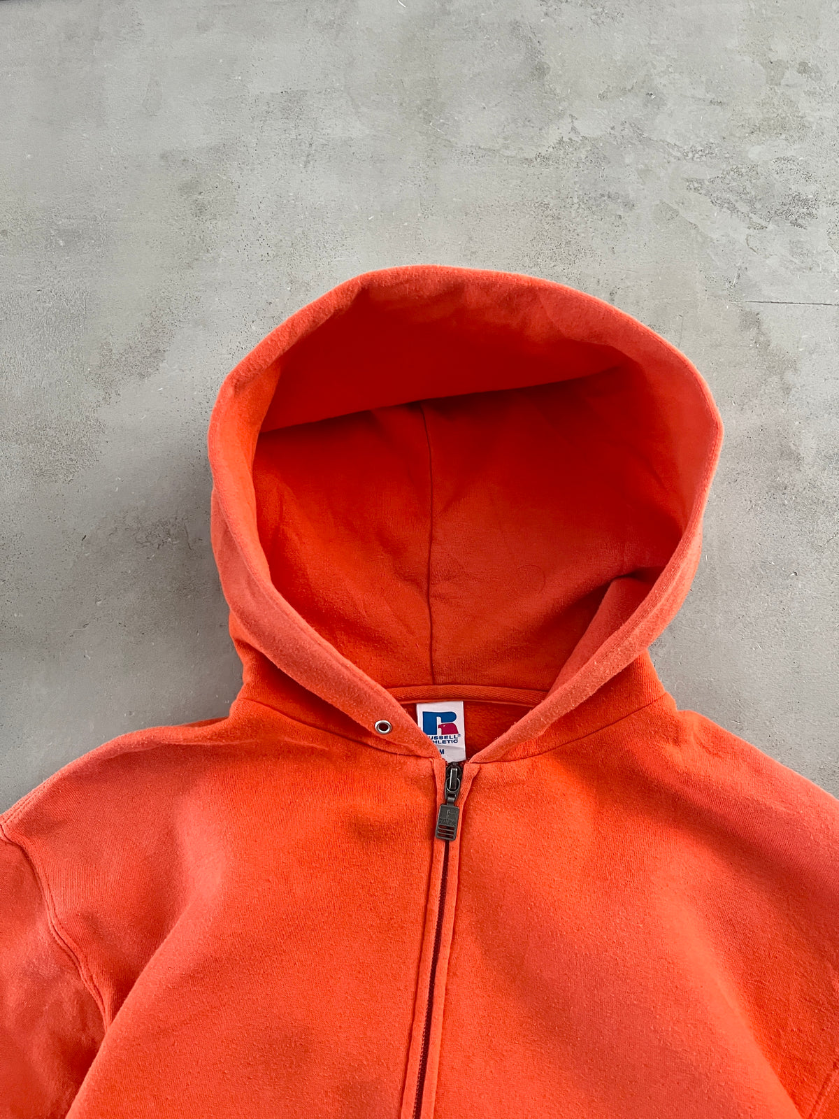 ORANGE RUSSELL ZIP HOODIE - 1990S - S