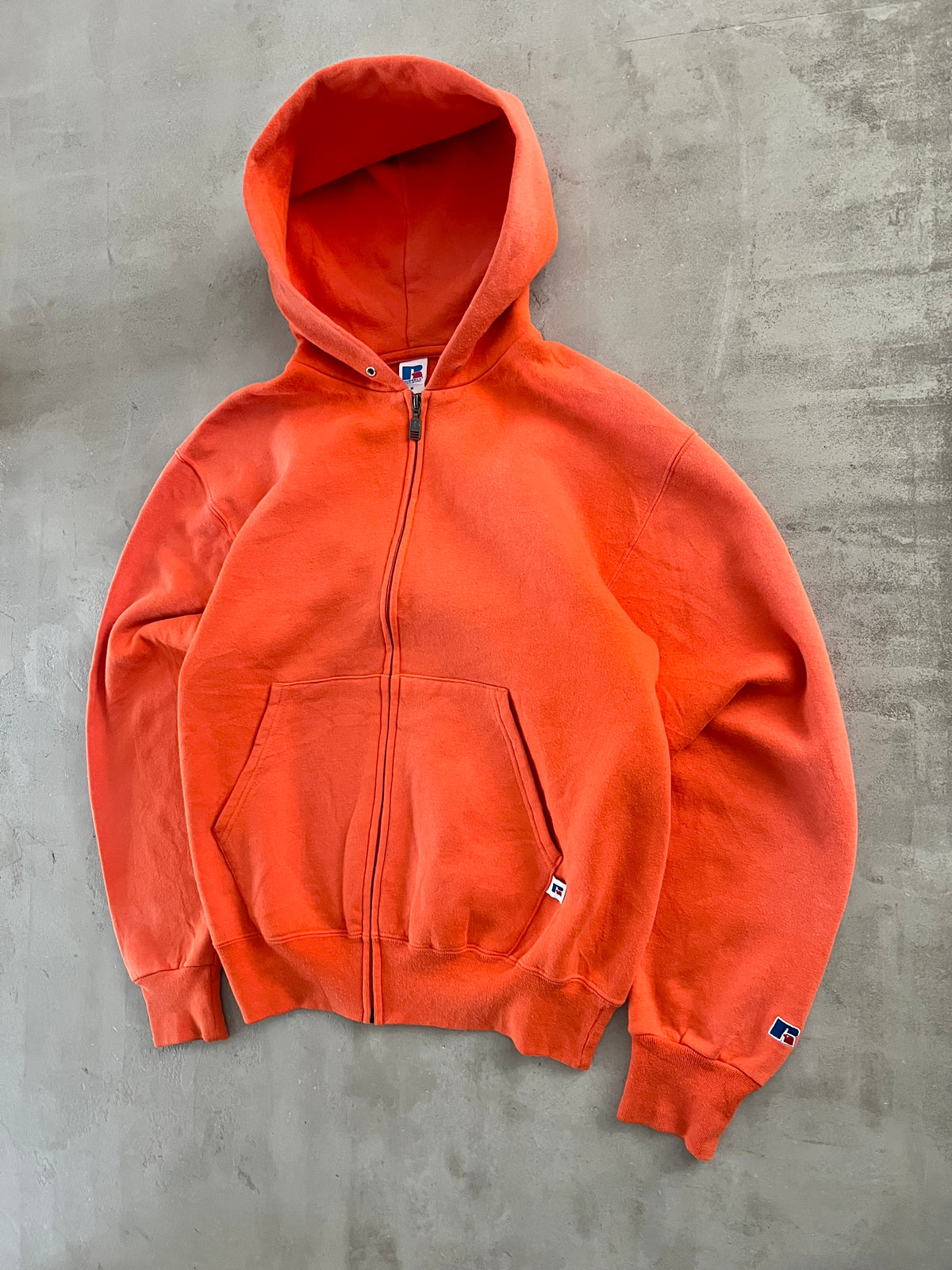 ORANGE RUSSELL ZIP HOODIE - 1990S - S