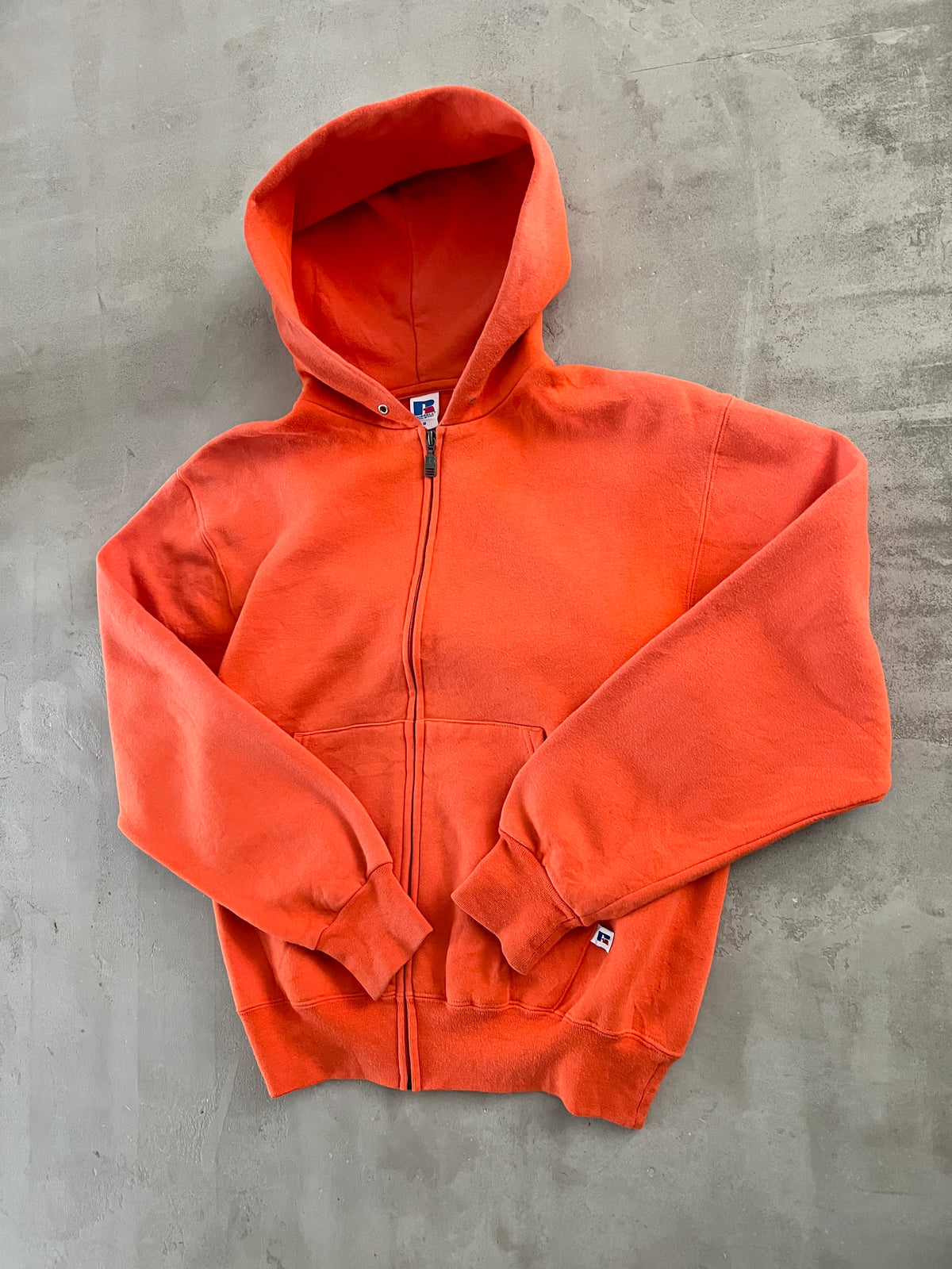 ORANGE RUSSELL ZIP HOODIE - 1990S - S
