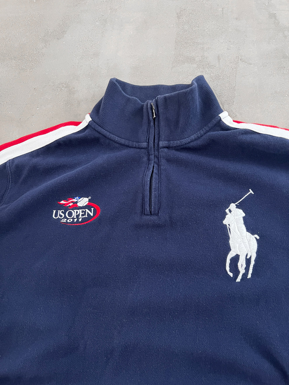 NAVY US OPEN RALPH LAUREN JACKET - 2000S - L