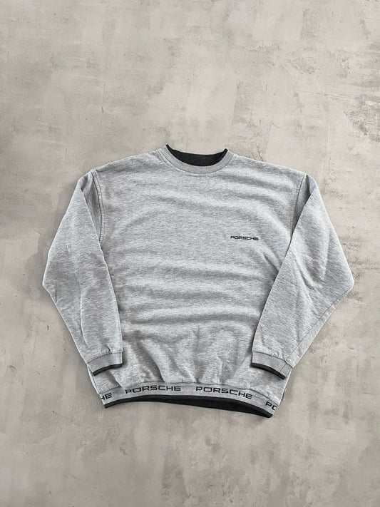 GREY PORSCHE SWEATER - 1990S - M