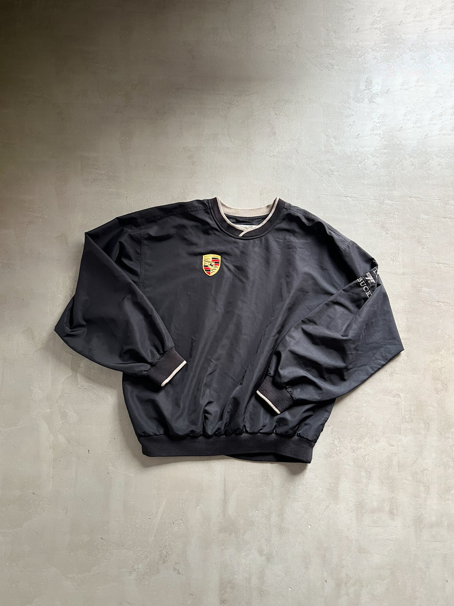 BLACK PORSCHE GOLF SWEATER - 2000S - L/XL