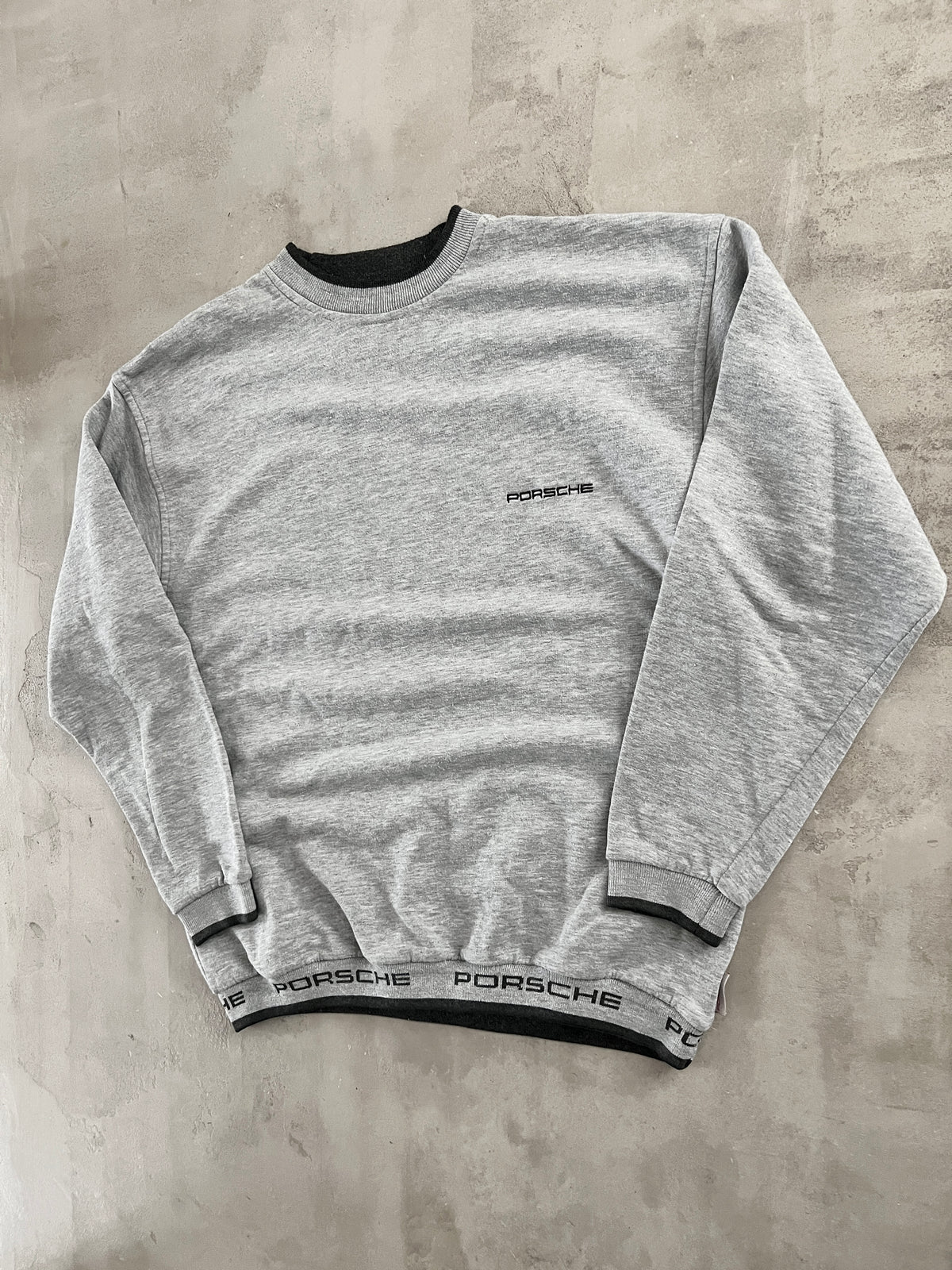 GREY PORSCHE SWEATER - 1990S - M