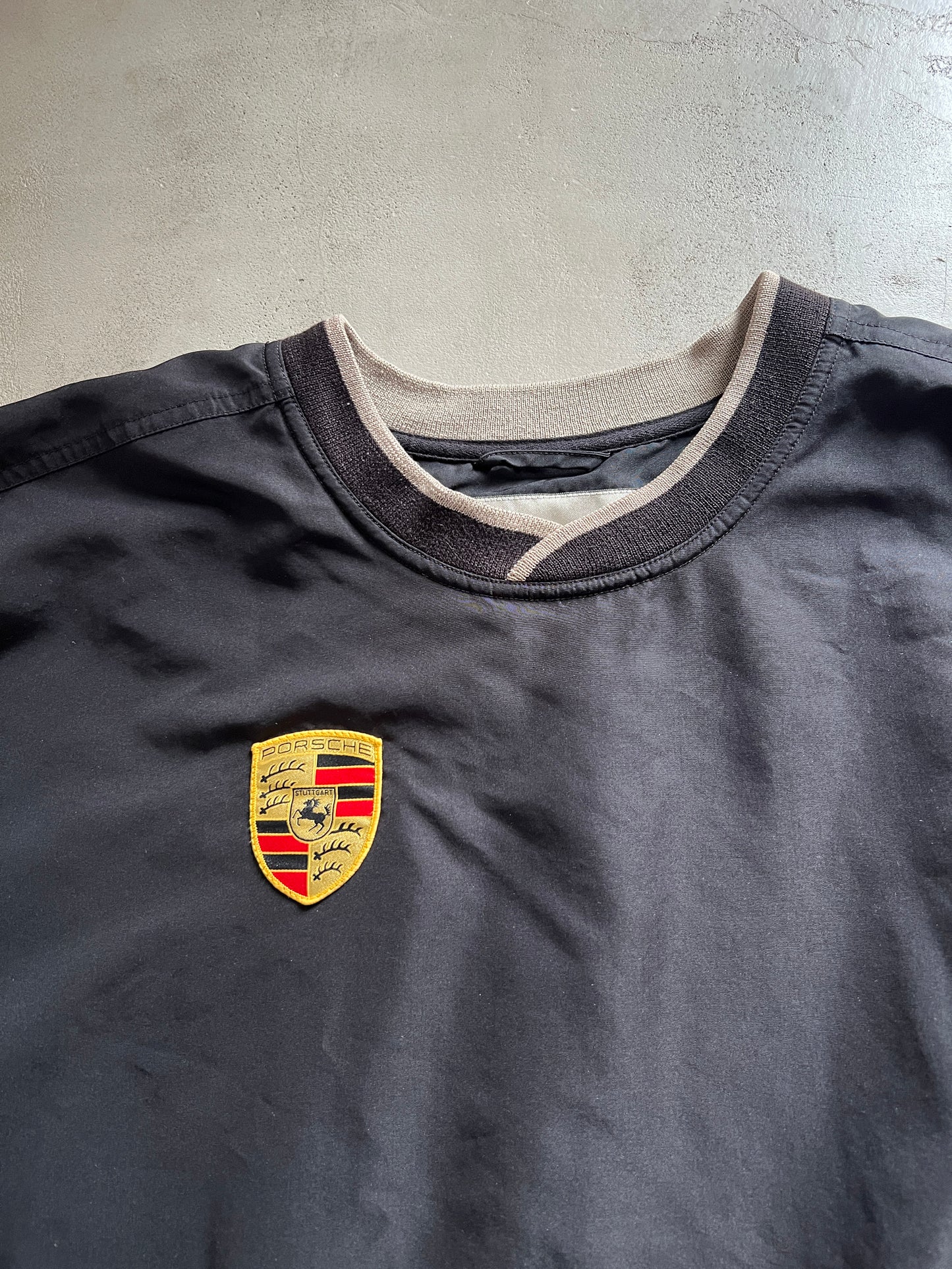 BLACK PORSCHE GOLF SWEATER - 2000S - L/XL