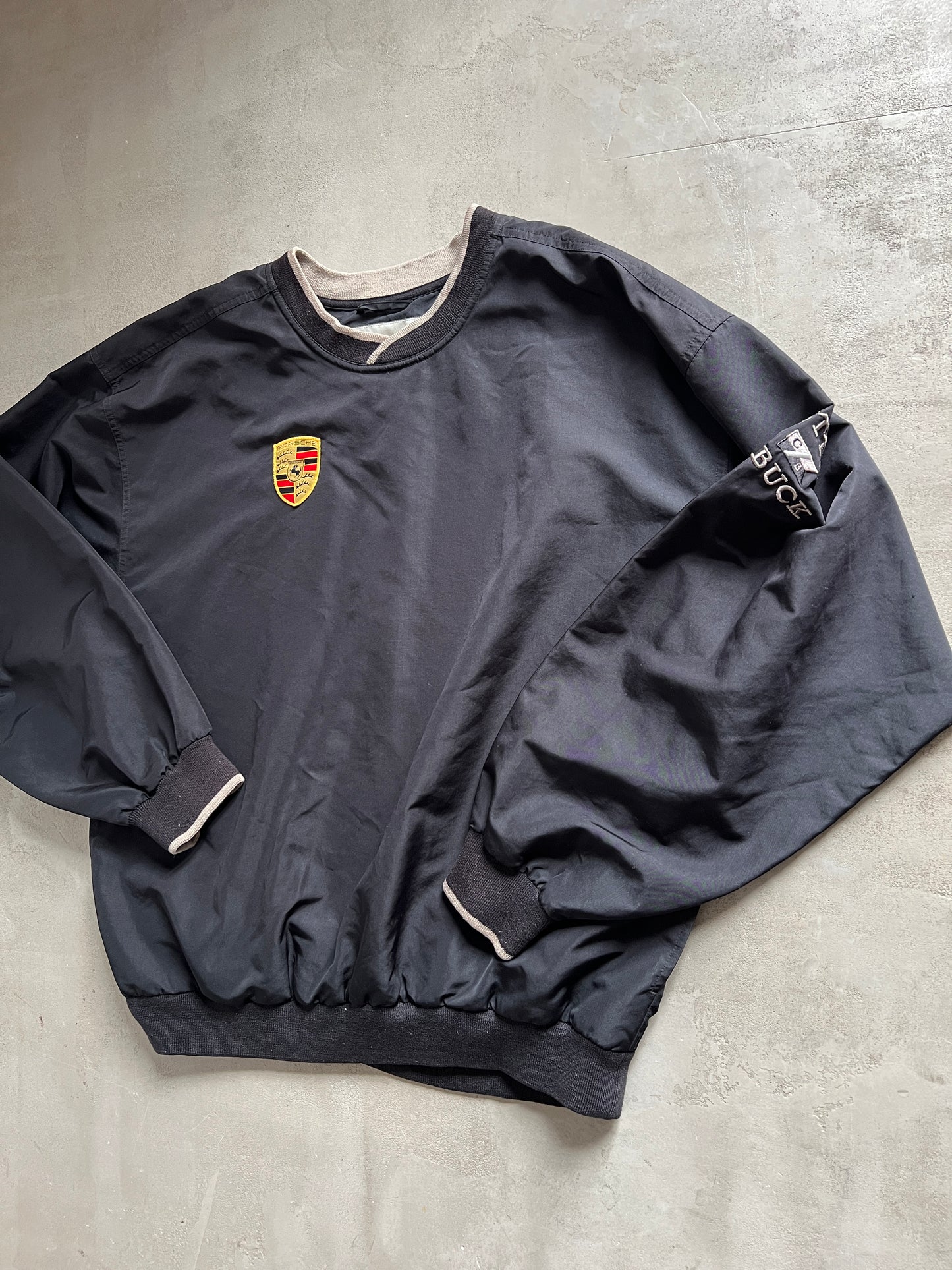 BLACK PORSCHE GOLF SWEATER - 2000S - L/XL