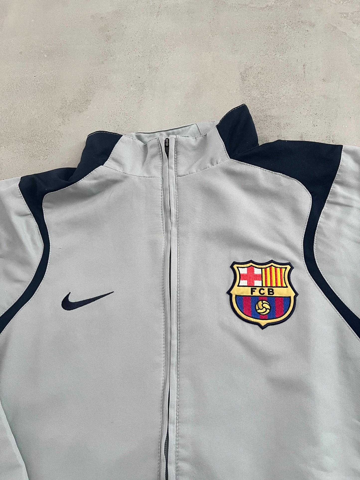 GREY FC BARCELONA NIKE TRACKSUIT - 2000S - M