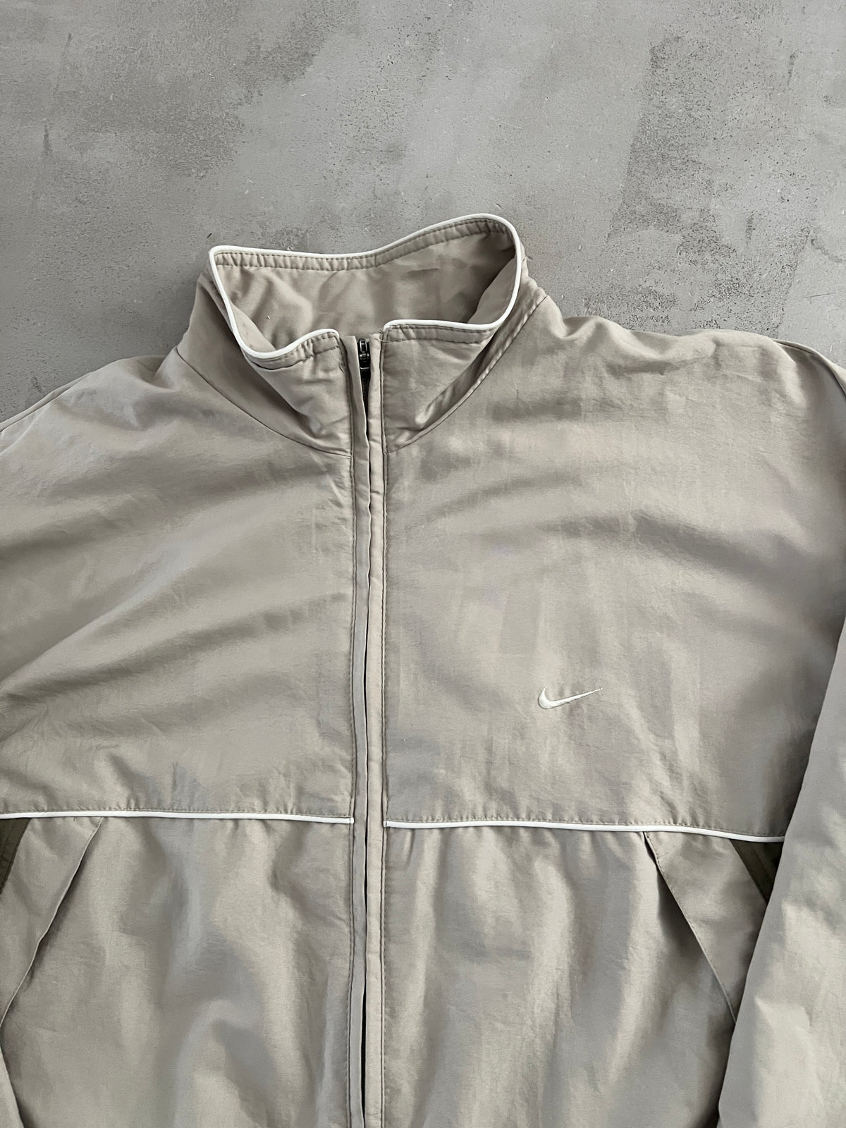 BEIGE NIKE TRACK JACKET - 2000S - XL/XXL