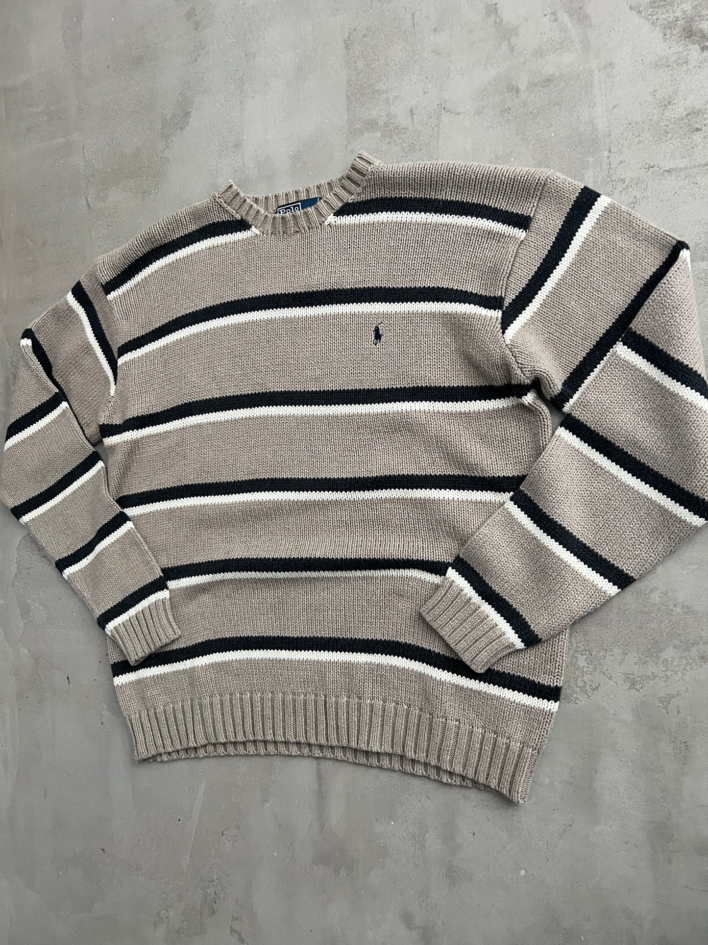 BEIGE RALPH LAUREN KNIT SWEATER - 2000S - L