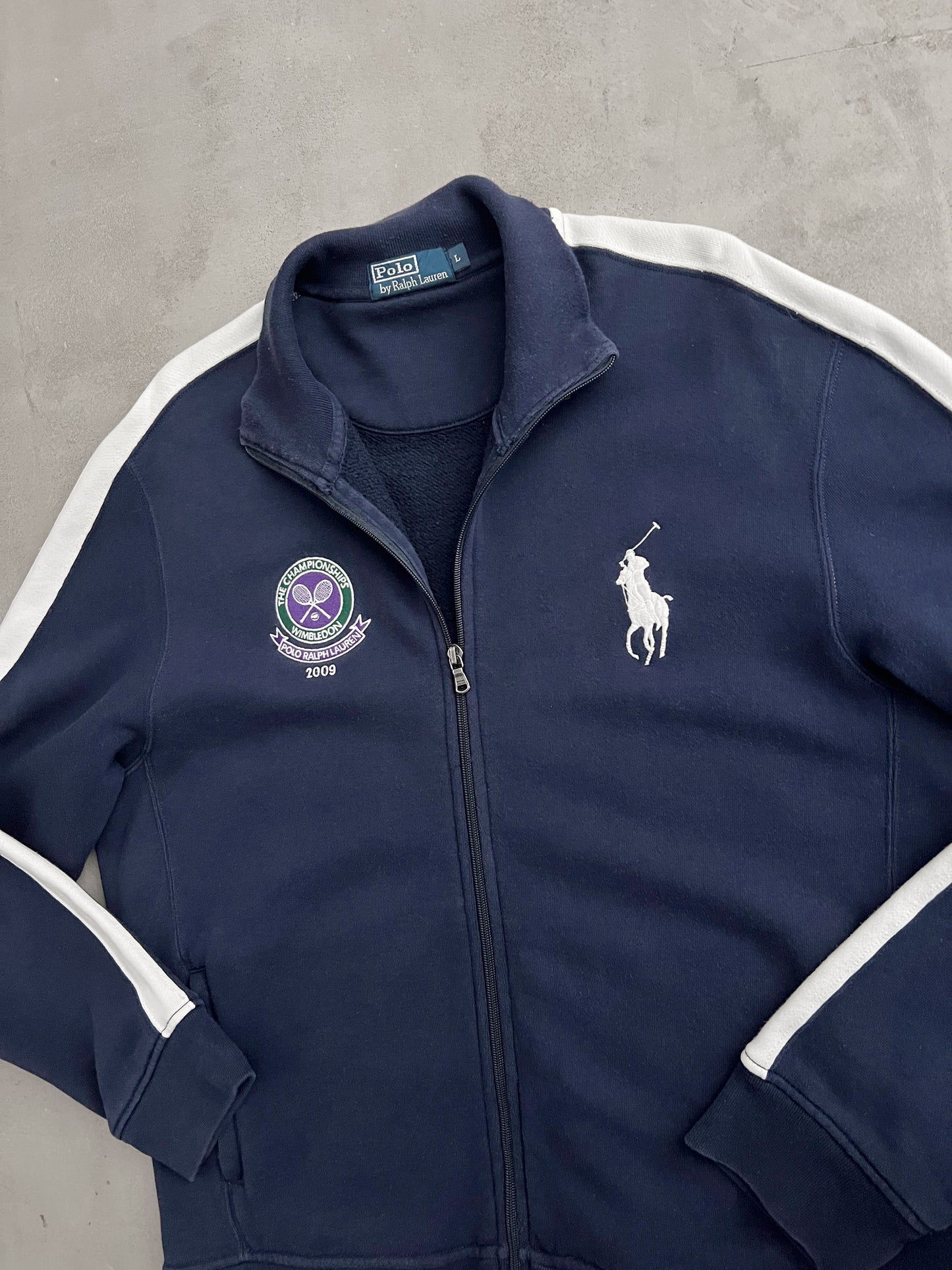 NAVY WIMBLEDON RALPH LAUREN JACKET - 2009 - XL/L