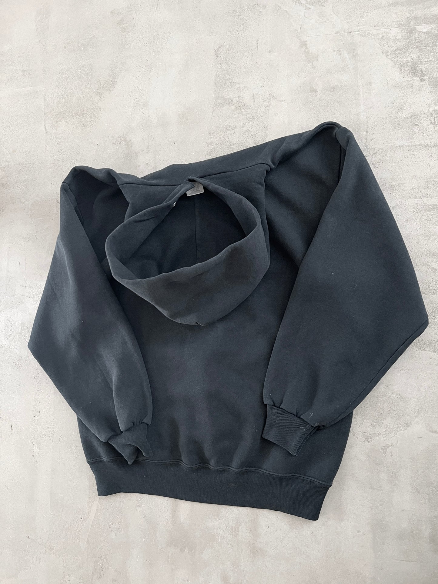 FADED BLACK APPLE HOODIE - 1990S - M/L