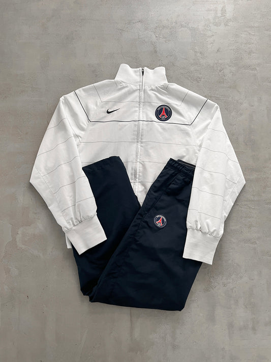 WHITE/NAVY PSG NIKE TRACKSUIT - 2000S - M