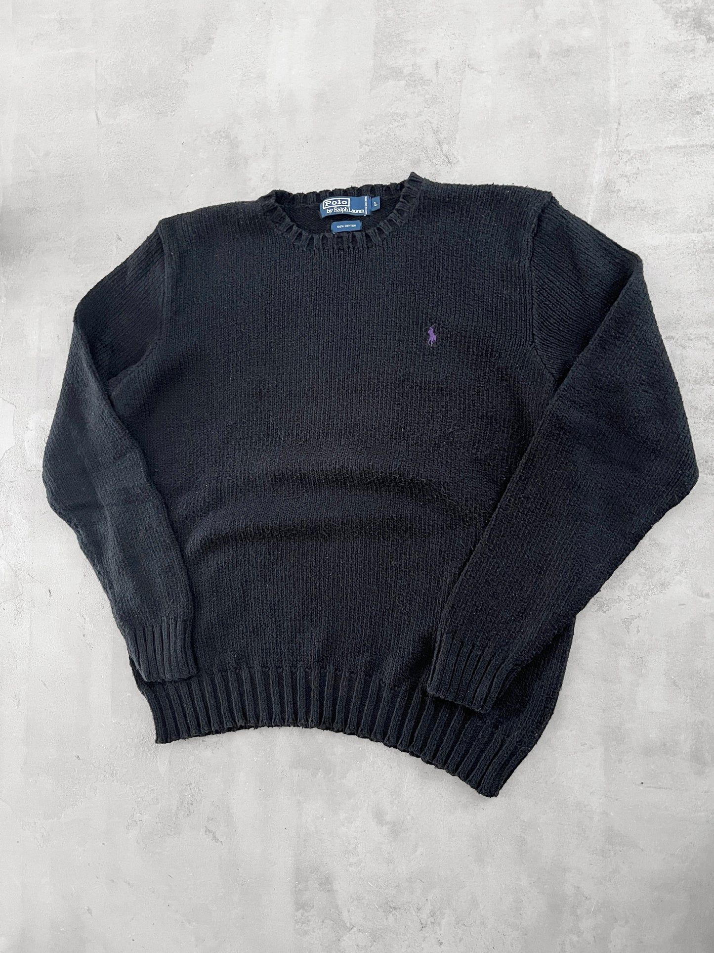 BLACK RALPH LAUREN KNIT SWEATER - 2000S - M/L