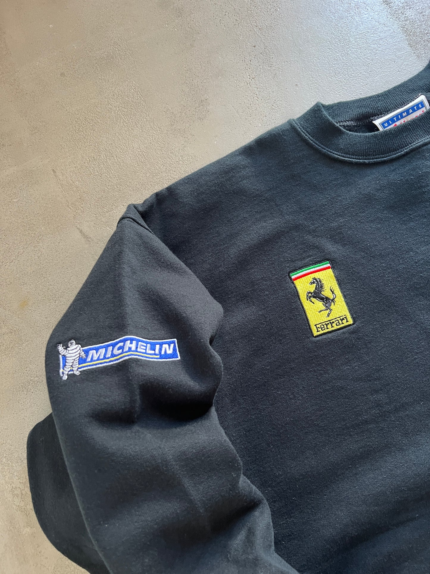 BLACK FERRARI SWEATER - 1990S - L/XL