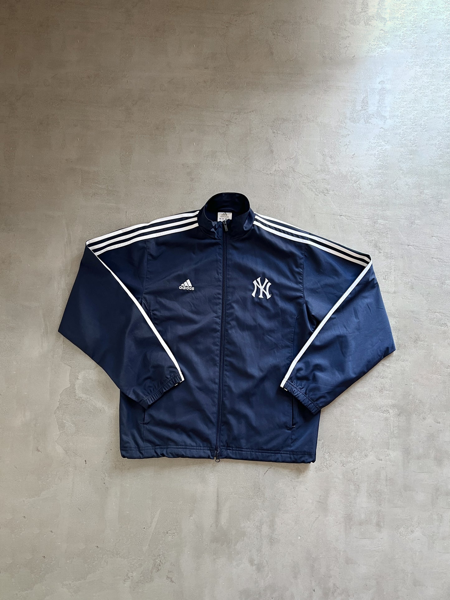 NAVY YANKEES ADIDAS TRACK JACKET - 2000S - L