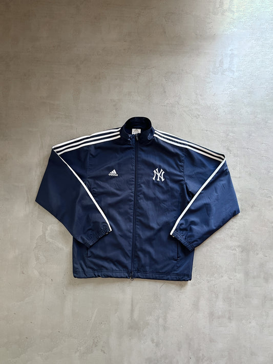 NAVY YANKEES ADIDAS TRACK JACKET - 2000S - L