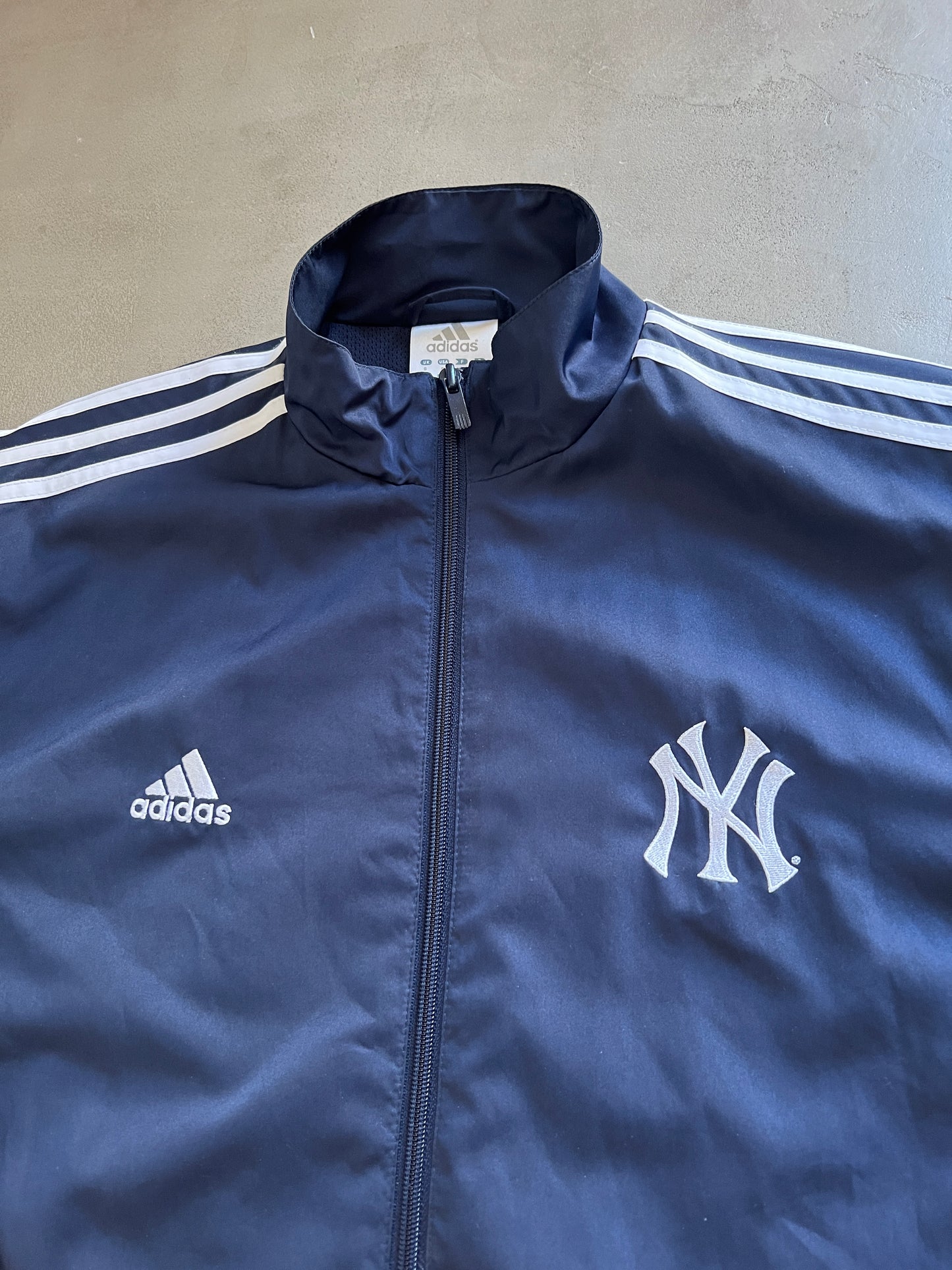 NAVY YANKEES ADIDAS TRACK JACKET - 2000S - L