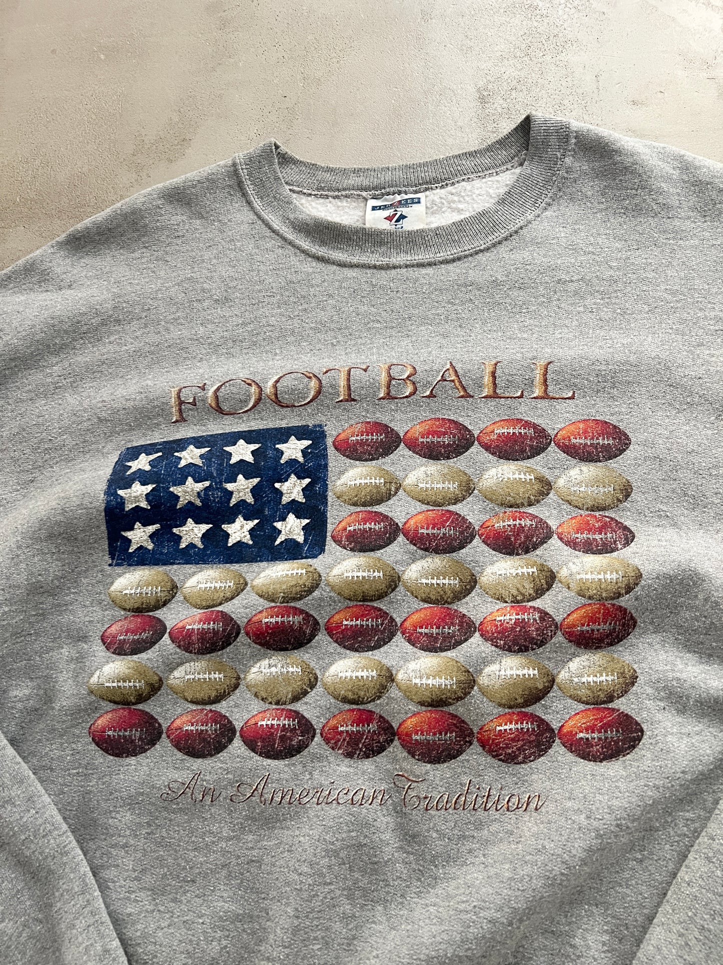 GREY FOOTBALL USA SWEATER - 1990S - L
